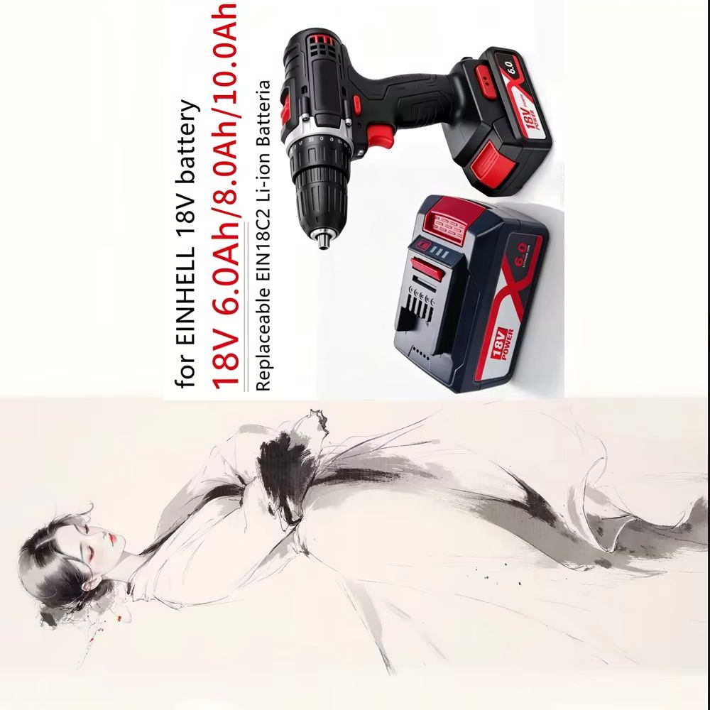 Power Xchange Tools - Einhell X-Changeシリーズ対応、4511396、4511437、PXBP-600コードレス電動工具用、大容量18Vバッテリー（6/8/10Ah）。